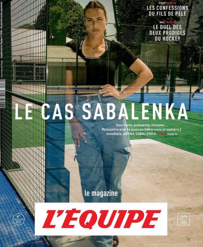 Принципиальная соперница Рыбакиной попала на обложку французской газеты L’Équipe