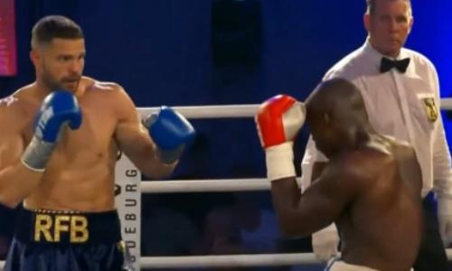 Брутальным нокаутом в первом раунде закончился бой боксера из Казахстана с титулом. Видео