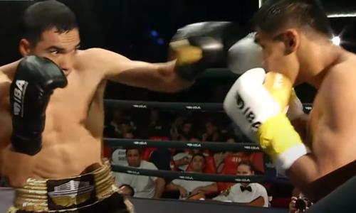 Видео полного боя казахстанского боксера и чемпиона мира из Узбекистана с односторонним исходом