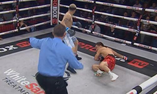 Видео полного титульного боя с нокдауном Батыра Джукембаева в США