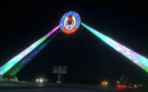 Светодиодную арку подключили на въезде в Караганду с 15-ой магистрали