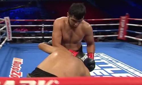 С нокаута супертяжа из Узбекистана стартовал вечер бокса Жанибека Алимханулы