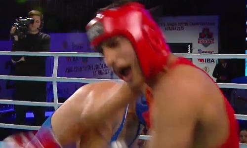 Казахстанский боксер нокаутом выиграл «золото» юниорского чемпионата Азии-2023. Видео