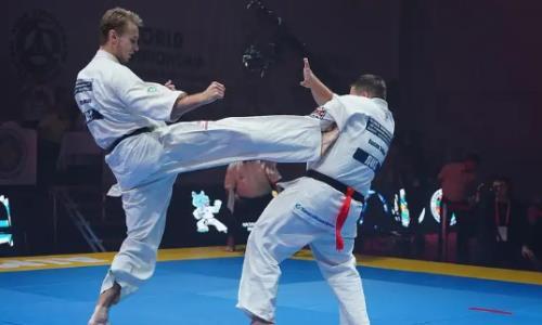 Казахстанец завоевал «золото» ЧМ-2023 по карате и сделал предложение девушке. Видео