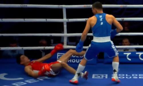 Казахский боксер уронил чемпиона мира из Узбекистана и остался без победы в Ташкенте. Видео