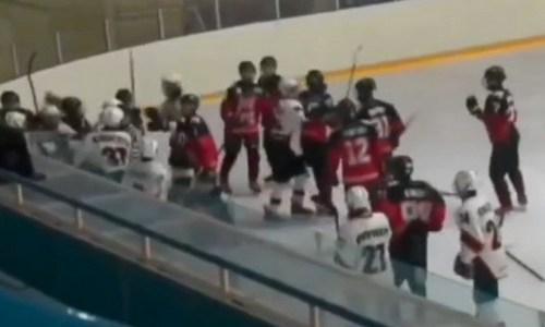 Массовое побоище устроили 15-летние хоккеисты в Казахстане. Видео
