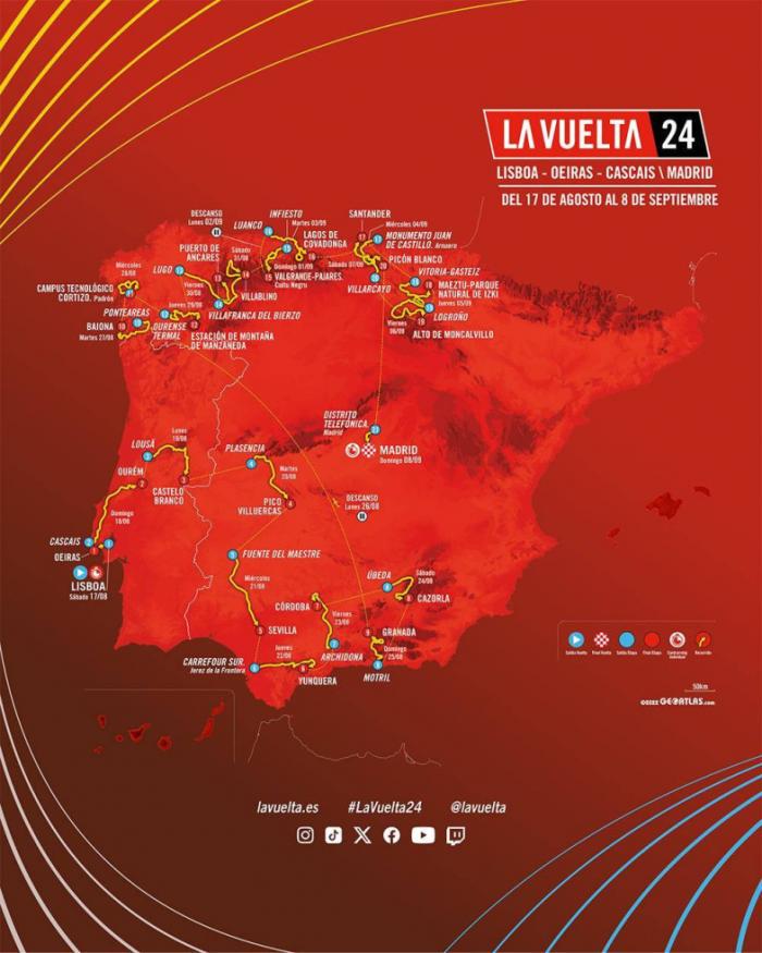 «Из Лиссабона в Мадрид». Представлен маршрут «Вуэльты Испании-2024»
