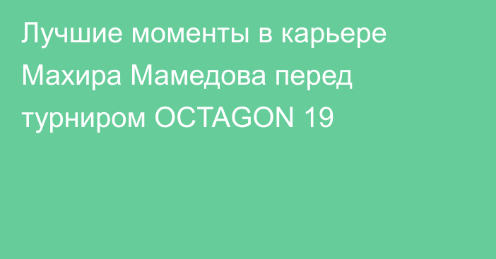 Лучшие моменты в карьере Махира Мамедова перед турниром OCTAGON 19