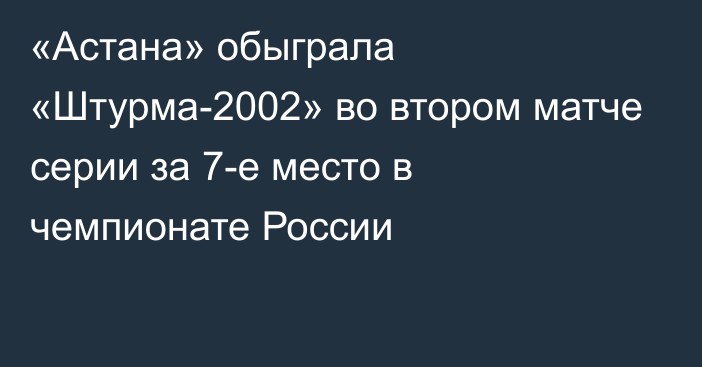 «Астана» обыграла «Штурма-2002» во втором матче серии за 7-е место в чемпионате России