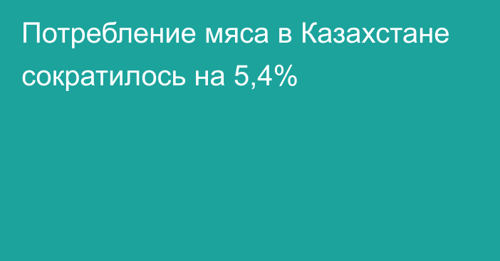 Потребление мяса в Казахстане сократилось на 5,4%