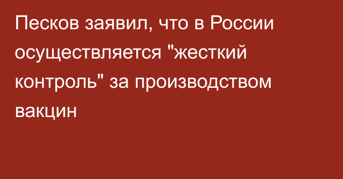 Песков заявил, что в России осуществляется 