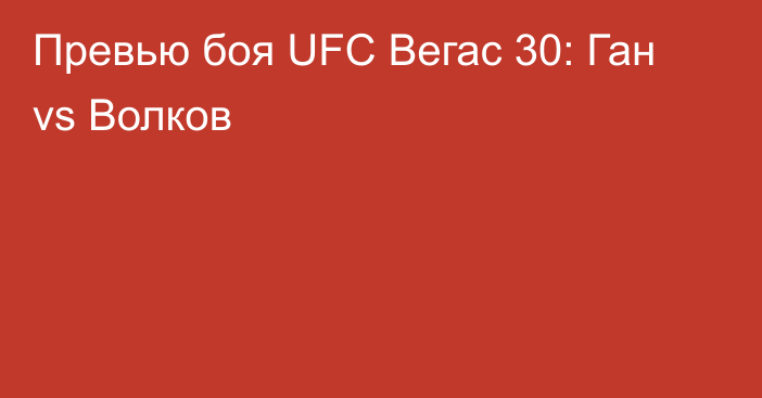 Превью боя UFC Вегас 30: Ган vs Волков