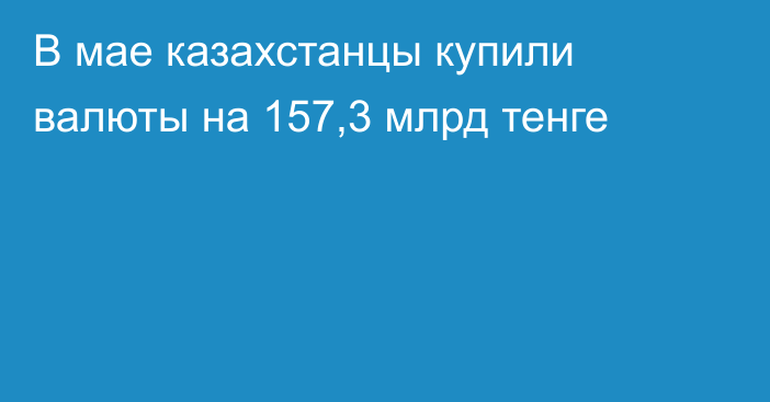 В мае казахстанцы купили валюты на 157,3 млрд тенге