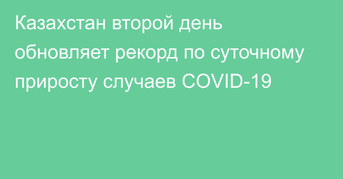 Казахстан второй день обновляет рекорд по суточному приросту случаев COVID-19