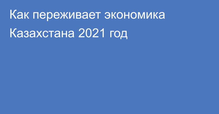 Как переживает экономика Казахстана 2021 год