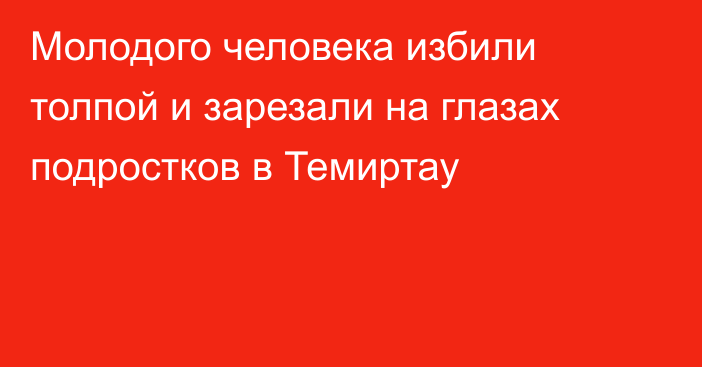 Молодого человека избили толпой и зарезали на глазах подростков в Темиртау