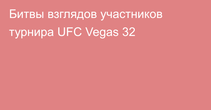 Битвы взглядов участников турнира UFC Vegas 32