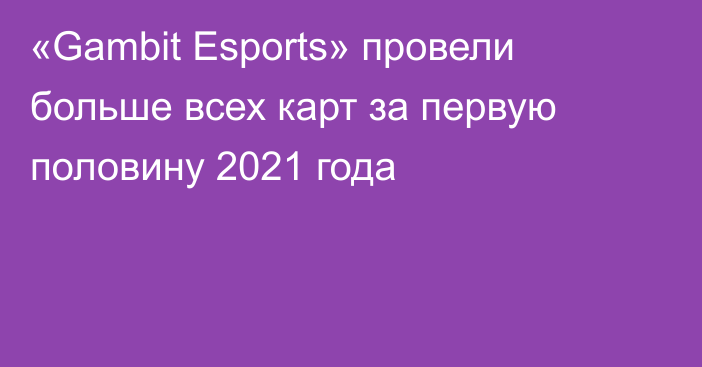 «Gambit Esports» провели больше всех карт за первую половину 2021 года