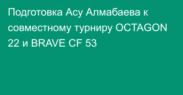 Подготовка Асу Алмабаева к совместному турниру OCTAGON 22 и BRAVE CF 53