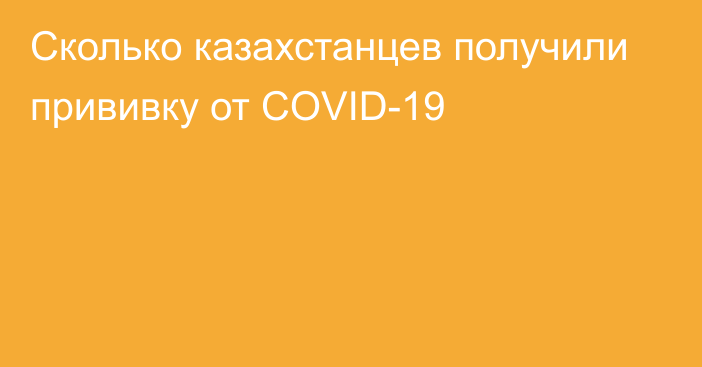 Сколько казахстанцев получили прививку от COVID-19