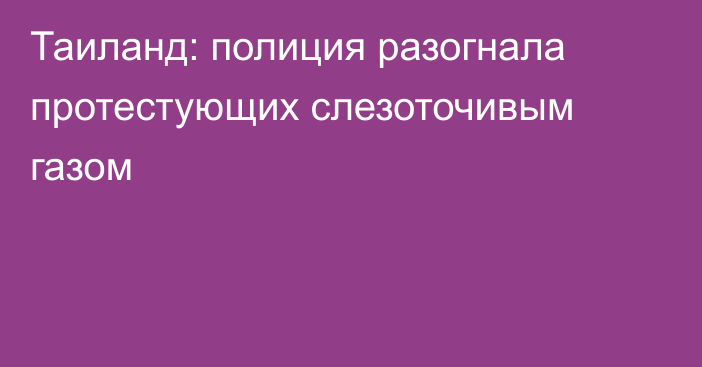 Таиланд: полиция разогнала протестующих слезоточивым газом