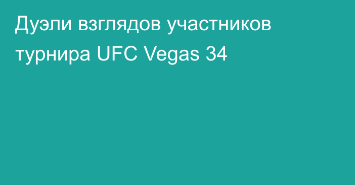 Дуэли взглядов участников турнира UFC Vegas 34