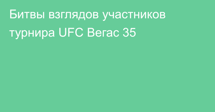 Битвы взглядов участников турнира UFC Вегас 35