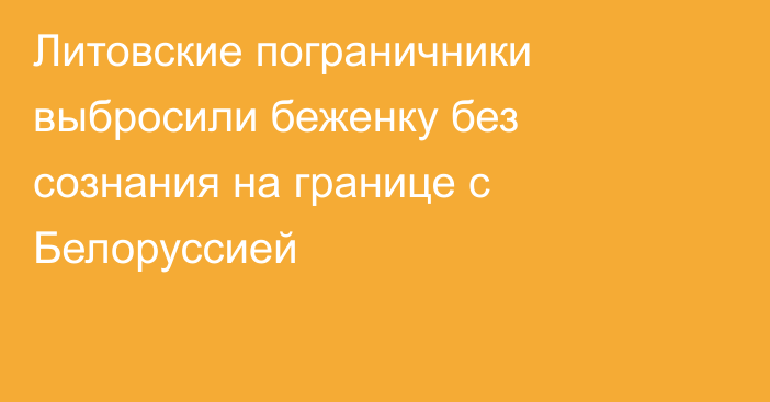 Литовские пограничники выбросили беженку без сознания на границе с Белоруссией