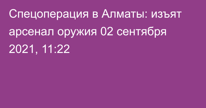 Спецоперация в Алматы: изъят арсенал оружия
                02 сентября 2021, 11:22