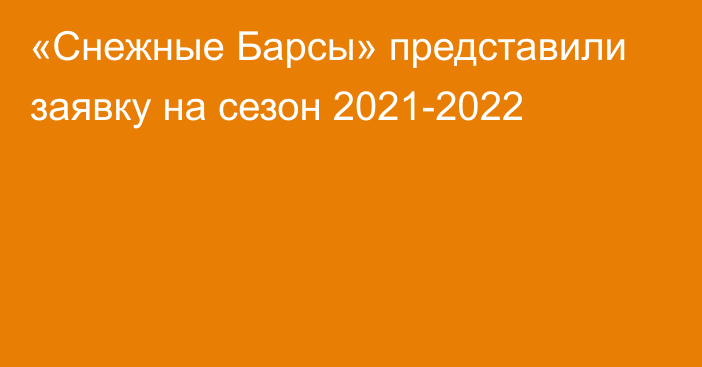 «Снежные Барсы» представили заявку на сезон 2021-2022