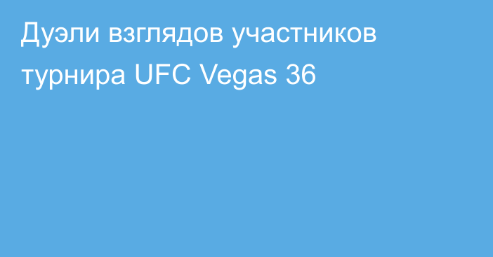 Дуэли взглядов участников турнира UFC Vegas 36