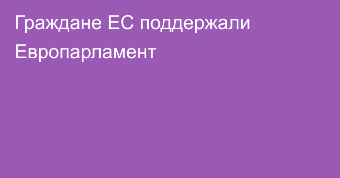 Граждане ЕС поддержали Европарламент