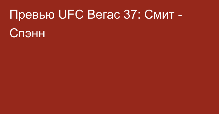 Превью UFC Вегас 37: Смит - Спэнн