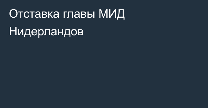 Отставка главы МИД Нидерландов