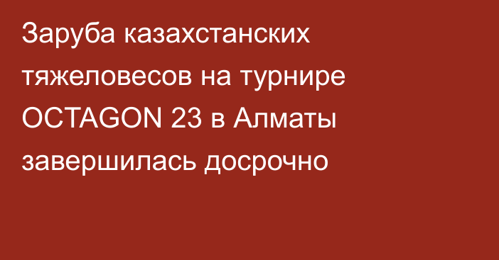 Заруба казахстанских тяжеловесов на турнире OCTAGON 23 в Алматы завершилась досрочно