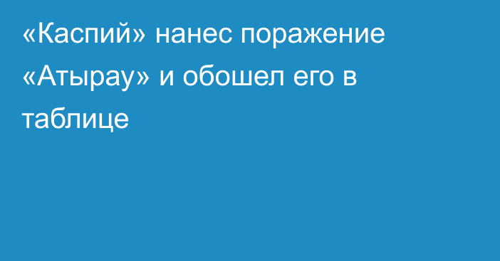 «Каспий» нанес поражение «Атырау» и обошел его в таблице