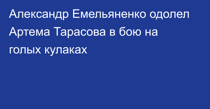 Александр Емельяненко одолел Артема Тарасова в бою на голых кулаках