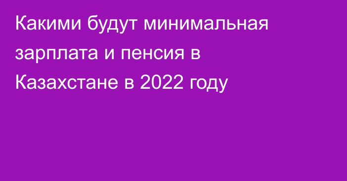 Какими будут минимальная зарплата и пенсия в Казахстане в 2022 году