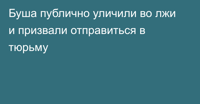 Буша публично уличили во лжи и призвали отправиться в тюрьму