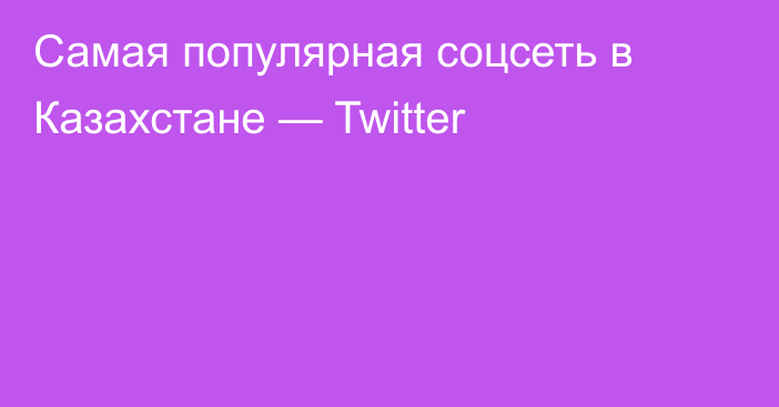 Самая популярная соцсеть в Казахстане — Twitter