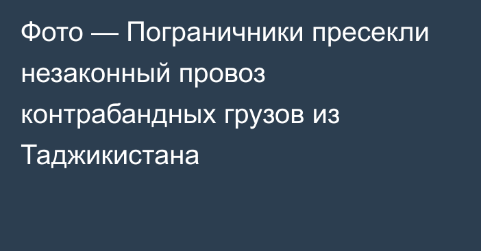 Фото — Пограничники пресекли незаконный провоз контрабандных грузов из Таджикистана