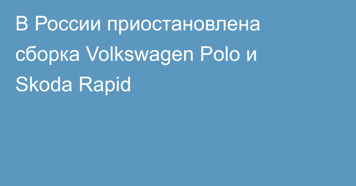 В России приостановлена сборка Volkswagen Polo и Skoda Rapid