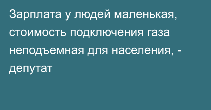 Зарплата у людей маленькая, стоимость подключения газа неподъемная для населения, - депутат