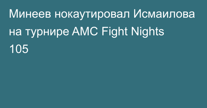 Минеев нокаутировал Исмаилова на турнире AMC Fight Nights 105