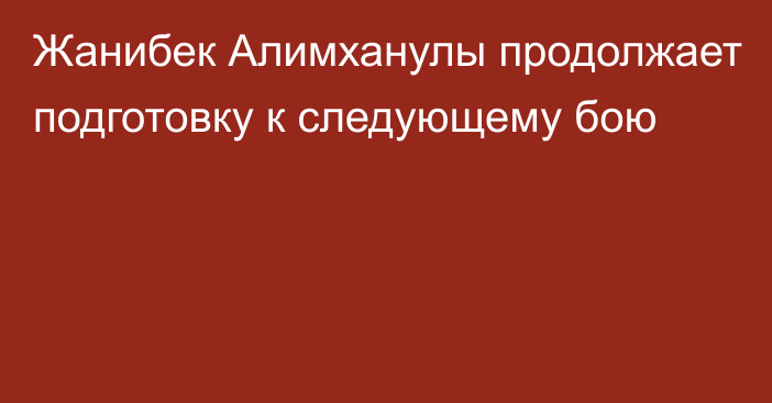 Жанибек Алимханулы продолжает подготовку к следующему бою