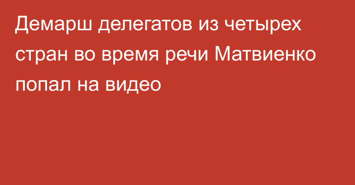 Демарш делегатов из четырех стран во время речи Матвиенко попал на видео