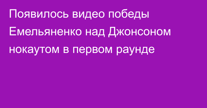 Появилось видео победы Емельяненко над Джонсоном нокаутом в первом раунде