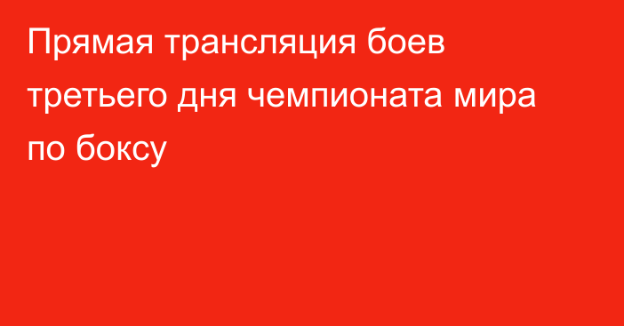 Прямая трансляция боев третьего дня чемпионата мира по боксу