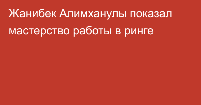 Жанибек Алимханулы показал мастерство работы в ринге