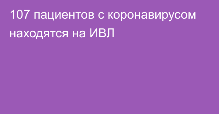 107 пациентов с коронавирусом находятся на ИВЛ